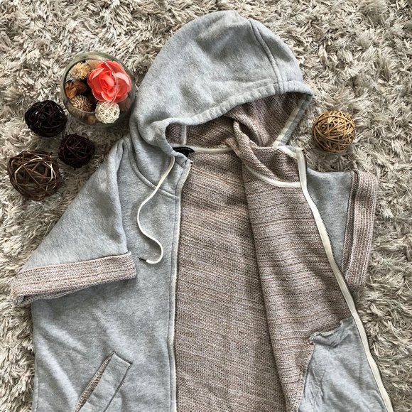 Club Monaco Cotton Grey Sweater Jacket Small - Picture 2 of 5